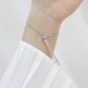  FXLRY Vânzare Fierbinte Romantic culoare Argintie Strălucitoare Arc CZ Reglabil Brățări Brățări Pentru Femei Partid Cadou