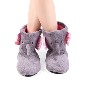  Glglgege Femei de iarnă papuci de interior minunat printuri de animale solide plat interioară pantofi de iarna de pluș cald acasă papuci de femei pantofi