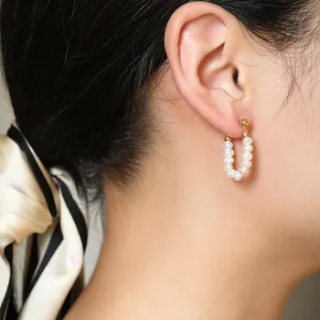  Hangzhi de moda Japoneză și coreeană simplu pearl cataramă magnetică fără piercing ureche catarama cercei bijuterii pentru femei, fete