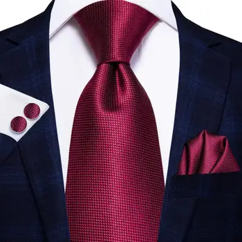  Hi-Cravată Roșu Burgundia Paisley Solid Cu Dungi De Mătase Nunta Cravată Pentru Bărbați Petrecere De Afaceri Dropshipping Barbati Cu Cravata, Batista, Butoni Set