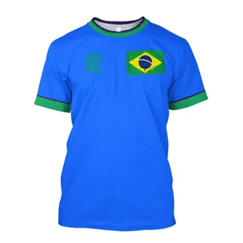  Hip-hop-T-shirt, steag Brazilian, fani de sex masculin tricou supradimensionat tricou, imprimare 3D, stil Harajuku, vara cu maneci scurte t-shirt