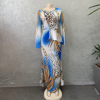  Houseofsd Noua Moda Dashiki African Print Sexy Rochii Lungi Pentru Femei 2022 Elegant Zburli Partid Rochie Maxi Dubai Abaya Caftan