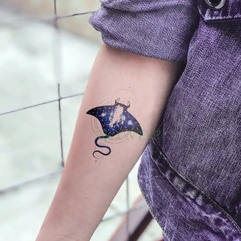  Impermeabil Tatuaj Temporar Autocolant albastru diavolul pește de dimensiuni mici artă tatuaj flash tatuaj tatuaje false pentru copilul femei barbati fata