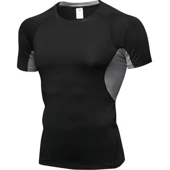  Iute Uscat pentru Bărbați T-shirt Crossfit Sport de sex Masculin Rashguard Sport de Compresie de Fitness Cămașă de Funcționare de Top Jersey Haine Sport