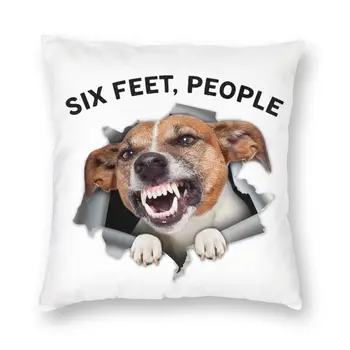  Jack Russell Terrier de Șase Metri Oameni Pătrat de Pernă Decor Acasă Câine Drăguț Perne Perne pentru Canapea față-verso Imprimare