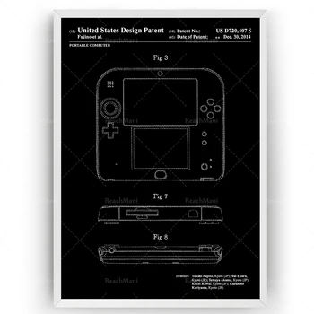  Joc Băiat 2DS brevet de imprimare, joc arta de perete jucător joc poster