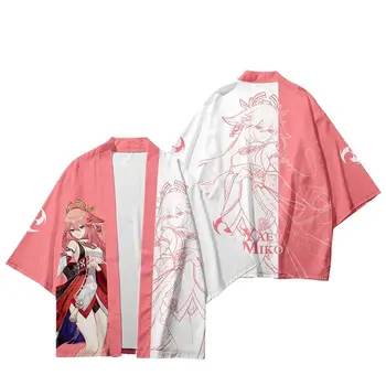  Joc Genshin Impact Yae Miko Kimono de Imprimare 3D Yae Miko Cosplay Haori Mantie de Partid Topuri Tricou Streetwear