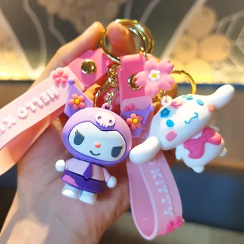  Kawaii Sanrio Breloc Drăguț Desene Animate Hello Kitty Kuromi Melodia Mea Cinnamoroll Cheie Inel Rucsac Pandantiv Ornamente Bijuterii Cadouri
