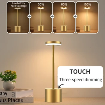  LED Touch Lampă de Masă Portabil Wireless Lumina Citire USB Reglaj Lumina de Noapte Pentru Bar/Restaurant/Hotel/Dormitor Atmosfera Decor