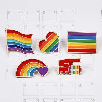  LGBT Pride Brosa de Homosexuali și Lesbiene Steagul Curcubeu Inima Email Ace Pace și Iubire Simbol Rucsac de Pânză de Pin Rever Unisex Cadouri Bijuterii