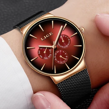 LIGE Noua Moda Mens Ceasuri de Top de Brand de Lux Cuarț Ceas pentru Bărbați Plasă de Oțel rezistent la apă Ultra-subțire Ceas de mână Pentru Bărbați Sport Ceas