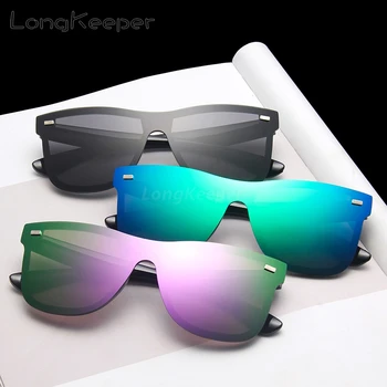  LongKeeper Designer de Brand dintr-O bucata ochelari de Soare Barbati Femei Nit fără ramă Ochelari de Soare pentru Condus Ochelari Oglindă Lentile Gafas UV400