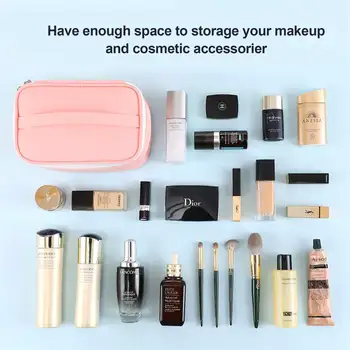  Machiaj Cutie de Călătorie Portabil Sac de Cosmetice pentru Femei Frumusete Fermoar Machiaj Organizator din Piele PU Lavabil Impermeabil