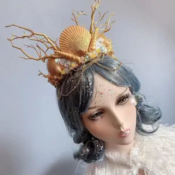  Mermaid Princess Crown Favoruri De Partid Shell Zână Pălării De Halloween Cosplay Recuzită Fotografie Elf Cadouri Mireasa Frizură
