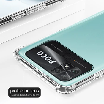  Moale TPU Transparent telefon rezistent la Socuri Acoperirea Xiomi Poko PocoC40 Poco C 40 Smartphone Înapoi coajă Pentru Xiaomi Poco C40 Caz de Silicon