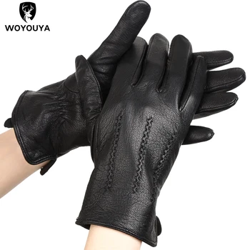  Moda Confortabil mănuși din Piele de om,Ține cald din Piele mănuși de iarnă pentru bărbați,moale piele de oaie mănuși pentru bărbați-8001N