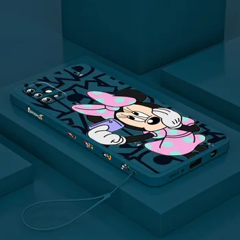  Moda Disney Mickey Minnie Pentru Samsung Galaxy A73 A72 A71 A53 A51 A52 A42 A33 A31 A32 A21 A22 A11 Lichid Stânga Coarda Caz De Telefon