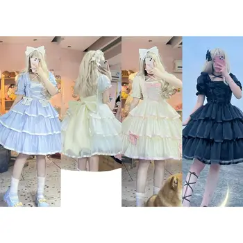  [Moonlight Fata] OP Versiune Lolita Rochie Kawaii Femei Maneci Scurte Ceai Japonez Petrecere Organza Poliester Lolita Cosplay Vestido