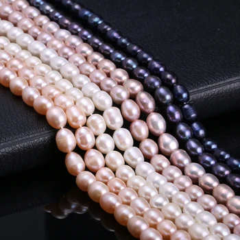  Naturale de apă Dulce Margele Perle de Cultură de Orez Forma Naturale, Perle pentru a Face Bijuterii DIY Bratara Fir 13