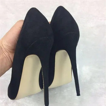  Negru de femei pe tocuri de 12cm tocuri inalte exclusiv brand profesional pantofi de 10 cm feminin tocuri inalte superficial RM007 ROVICIYA