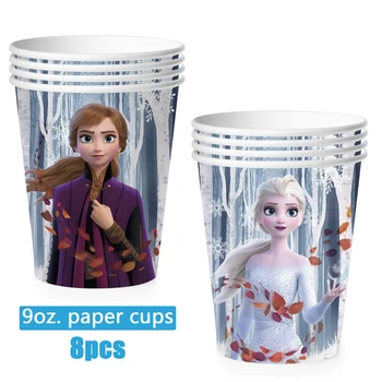  Noi Disney Frozen 2 Decoratiuni Partid Elsa Anna Printesa Ceașcă De Hârtie Set De Plăci De Masă Balon Copii Fete Petrecerea De Ziua Decor