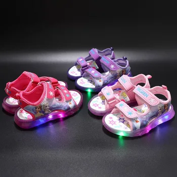  Noi fetele drăguț congelate 2 elsa si Anna fete sandale cu lumina Disney princess copii pantofi moi Europa dimensiunea 22-31