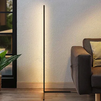  Nordic Minimalist Modern, Podea cu LED-uri de Lumină Dormitor Sufragerie Decora Patul Studiu de Lectură Negru Suport Lampa