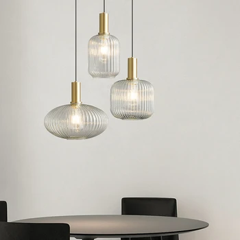  Nordic sticlă lumini pandantiv Retro restaurant Creative living pandantiv Lampă Simplă lampă de noptieră LED E27 lumina