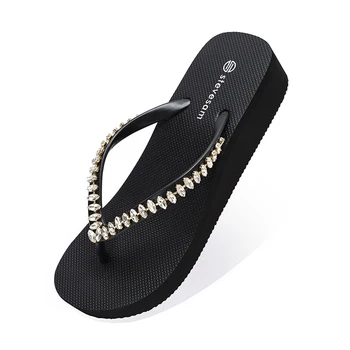  Noua Moda Femei Flip Flops Casual Stras Anti-Alunecare Papuci de Plajă în aer liber Sandale de Vara Doamnelor Pantofi qt380
