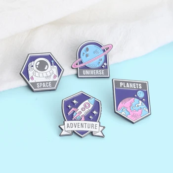  Noua Rachetă Spațială Serie Astronaut Email Ace Spațiu Planeta Broșe Pentru Prieteni Iubitor De Pin Rever Desene Animate Insigna De Bijuterii Cadouri