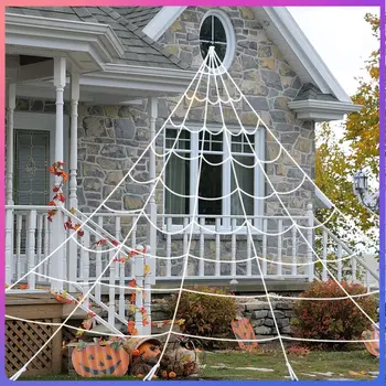  Noul Decor de Halloween pânză de Păianjen Uriașă Set Web de dimensiuni Mari Interioare și în aer liber Decorative elemente de Recuzită de Simulare foarte Mare Jucărie Realist