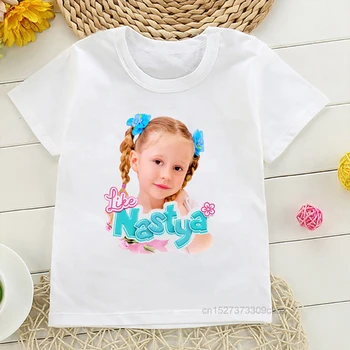  Noutatea Design Girls T-Shirt Drăguț Nastya De Desene Animate De Imprimare Fete Haine De Vară Pentru Copii Tricou De Moda Pentru Copii Tricou Topuri