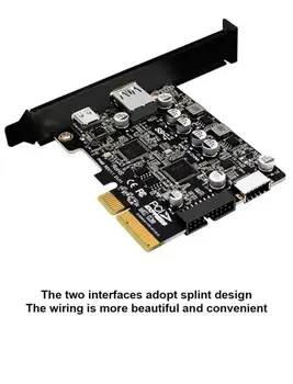  PCI-e Pentru USB 3.2 Gen 2 5ports Card Cu 20Gbps lățime de Bandă，3xUSB C 1xA-Cheie 20 Pin Header Pentru Tipul C de pe Panoul Frontal Adaptor de Montare