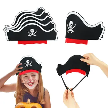  Petrecere De Halloween Pirat Pălărie De Fetru Craniu Caraibe Pirat Pălărie De Petrecere Mascarada Căpitanul Cosplay Pălărie, Costum De Elemente De Recuzită, Decor