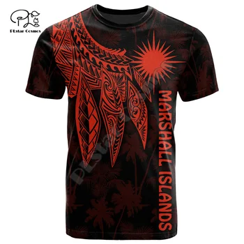  PLstar Cosmos Marshall Island Steagul Țării Cultură Tribală Retro Polineziene Tatuaj Casual de Vara 3DPrint T-Shirt Mâneci Scurte 1