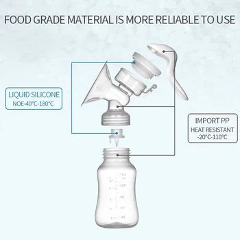  Pompa de San manuala cu biberon din Silicon Pompa de San alimentare Portabil Hands-Free Pompa pentru Colectarea laptelui Matern BPA Free