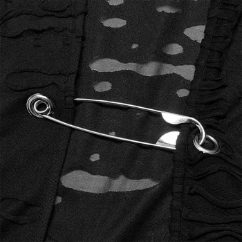  PUNK RAVE Bărbați Gotic Decadent Largi Tricotate Lungi Hoodie Supradimensionate Ace Butonul Casual Haine Negre Canadiană Toamna & Iarna
