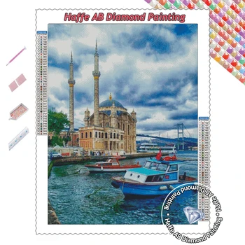  Religioase Moscheea Ortaköy Și Podul Bosfor din Istanbul Turcia Peisaj Diamant Pictura AB Exerciții cruciulițe Decor Acasă