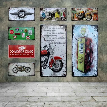  Retro Ulei de Motor Motociclete de Înmatriculare Auto Traseu NE-66 Motel Epocă Tin Semne Benzina Arta de Perete Metal Poster