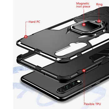  Rezistent la șocuri Armura Caz pentru Xiaomi Mi 10 Lite Caz Inel Suportul de Telefon Capacul din Spate pentru Xiomi Km 10 lite 10lite mi10lite Funda