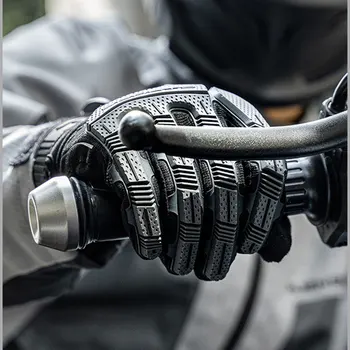  ROCKBROS S210-1 Mănuși de Motociclete SBR Lycra+Pânză de Fibre Îngroșat Pad rezistent la Șocuri Respirabil Bărbați Femei Deget Plin de Biciclete Mănuși
