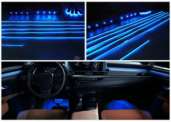  Schimb 18 in 1 cu LED-uri RGB Mașina de Lumină Ambientală 64 De Culori Decor Interior Acril Benzi De Control App Atmosfera Lampa AC tabloul de Bord