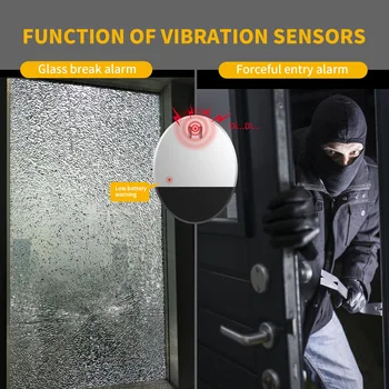  Securitate Senzor de Vibrații Detector de Ferestre, Uși, Alarmă de Avertizare Hoti Intrus de Alarmă de Securitate Acasă