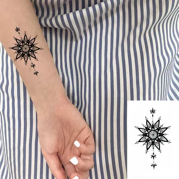  Semn de pericol Impermeabil Tatuaje Temporare Oameni de Artă Flash Autocolante Tatuaj Henna Tatuaj Fals Mâneci pentru Femei