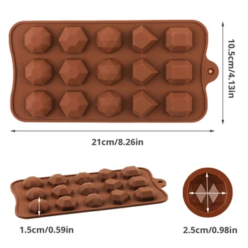  Silicon Matrite de Ciocolata 15 Cavitatea Diamant dragoste formă geometrică Bomboane de Nunta Forme pentru Copt Prajitura Decoratiuni Tort Mucegai Noi
