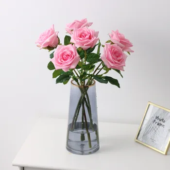  Simulare artificială Trandafiri High-end de Hidratare Textura Sala de Nunta Home Hotel Flori Aranjament Decor Latex Floare Trandafir