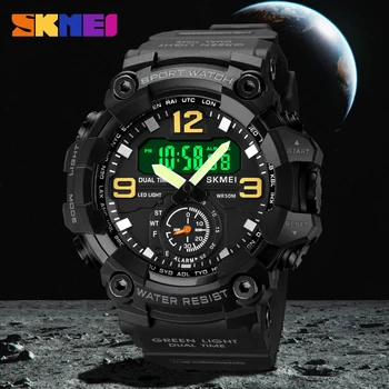  SKMEI Brand Ceas Sport Barbati de Lux 3 Timp de Lumină Led, Ceasuri Electronice de Moda Militare Ceas de mână Sport Ceas Pentru Om 2022