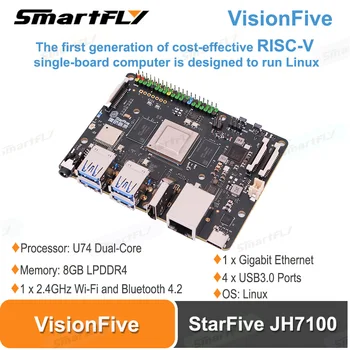  StarFive VisionFive 8GB Single-Computer de bord cu RISC-V suport Fedora Linux AI învățare Profundă