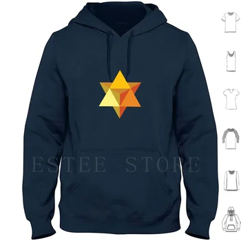  Steaua Tetraedru ( Merkaba ) Hoodie Lungă Maneca Steaua Tetraedru Stea Tetraedru Merkaba Poligon Geometrică Poligonală