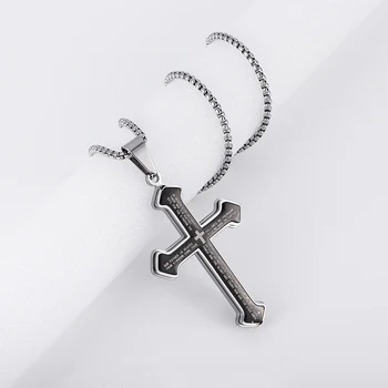  Stil clasic din Oțel Inoxidabil Creștină Crucea Pandantiv Colier pentru Barbati Femei Biblia Amuleta Banchet de Bijuterii Cadou